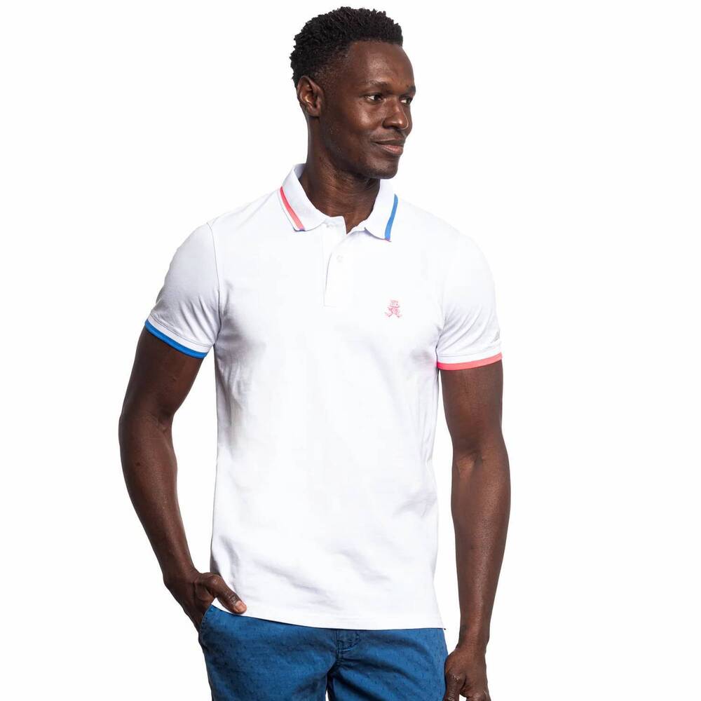 NEW EIGHT X monaco frog slim fit polo in white